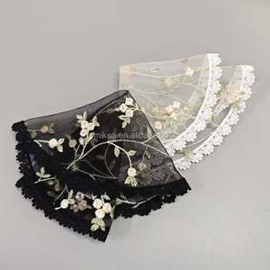 Cubiertas <span class=keywords><strong>de</strong></span> cabeza bordadas <span class=keywords><strong>de</strong></span> encaje para mujer Velos <span class=keywords><strong>de</strong></span> gorro <span class=keywords><strong>de</strong></span> capilla para Iglesia <span class=keywords><strong>Mantilla</strong></span> <span class=keywords><strong>de</strong></span> encaje floral redondo, blanco y negro - Product Image 6