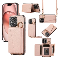 Dompet Kulit PU Mewah, Dompet Koin, Casing Ponsel dengan Tali Pergelangan Tangan untuk iPhone 18 17 16 15 Pro Max, Dompet Lipat, Casing Ponsel untuk Makeup