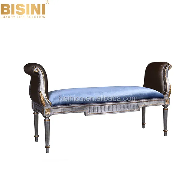 بيسيني مجموعة سرير أوروبية فرنسية فاخرة ، سرير من رقائق فضّة مقعد مرتفع