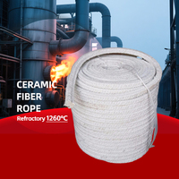 Cordon en fibre céramique durable 1260C, joint réfractaire haute densité 45% Al2O3, isolation thermique, cordon tressé pour four à aluminium