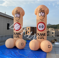 Ballon gonflable géant en forme de pénis/coq argenté en vente chaude