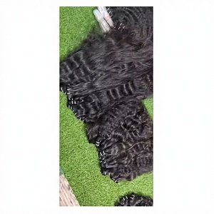 Faisceaux de cheveux humains bouclés ondulés droits Remy Machine trame de cheveux humains bruts indiens cuticules alignées Faisceau de cheveux - Product Image 2