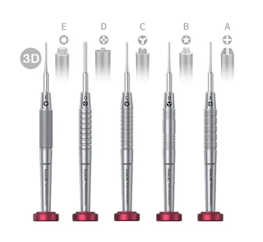QIANLI 3D iFlying tornavidalar ile cep telefonu tamir için bir B C D E İpuçları yüksek hassasiyet ve sertlik sökmeye cıvata sürücüleri