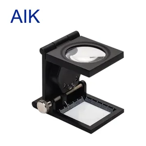 Çift LED ışık optik cam tüm metal siyah boya büyüteç kumaş ayna