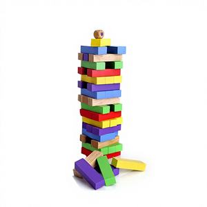 Nouveau jeu de blocs en bois personnalisé en gros pour le printemps, 2 à 4 couleurs écologiques, jeu de société sur le thème du mobilier, tour de l'alcool, éducatif - Product Image 1