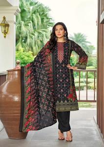 ชุดเดรสผ้าฝ้าย kurta/kurti สวยงามพร้อมพิมพ์ดีไซน์เนอร์และปักด้วยตัวเองแห้งเร็วแบบลำลองสำหรับผู้หญิงผู้ใหญ่ - Product Image 2