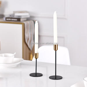 Ensemble de 3 bougeoirs dorés noirs en métal de haute qualité, design romantique pour la maison, centre de table de fête de mariage - Product Image 5