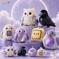 Jouet en peluche Cyber Tech Designer : Hibou, Corbeau, Poussin, Pingouin – Porte-clés en peluche à circuit holographique
