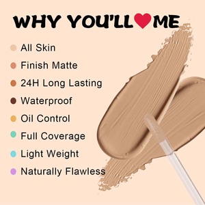 OCHAIN Volle Abdeckung Hochfestes, langlebiges, wasserdichtes, natürliches <span class=keywords><strong>Cover</strong></span> Private Label Vegan Liquid Matte <span class=keywords><strong>Concealer</strong></span> Makeup - Product Image 3