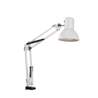Réglable Blanc Petit Corps De Fer En Métal Lampe De Bureau Contemporain Clip-On Caractéristique Production En Usine Angle De Rotation Lumineux Doux