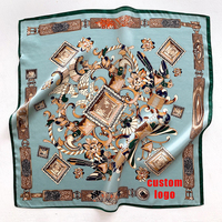Écharpe carrée en soie personnalisée avec logo sur mesure, foulard de luxe pour femme
