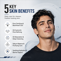 Nettoyant Visage Homme 100ML Marque Blanche – Soin Équilibrant Anti-Imperfections au Zinc PCA – Nettoyant Facial Avancé pour Hommes