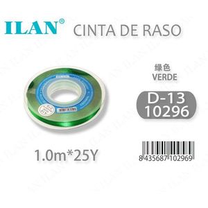 Nastro in Raso Ilan 1,0m 25y Verde, Materiali per Artigianato - Product Image 1