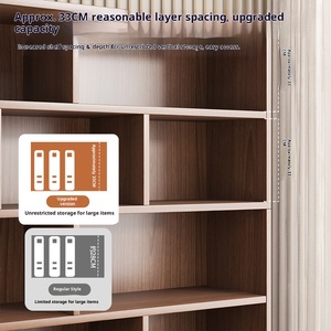 Librería en Oferta con Puertas, Estante de Almacenamiento de Gran Capacidad, Vitrina, Librería de Madera para el Hogar, Sala de Estar, <span class=keywords><strong>Biblioteca</strong></span>, Oficina - Product Image 4