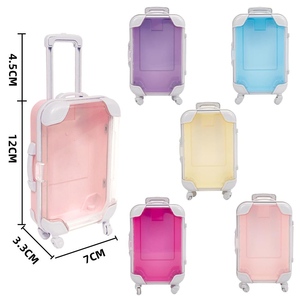 7cm*12cm Mini Suitcase Box Promotional Gifts Empty Eyelash Packaging Boxes Small Colorful Luggage False Lash Storage Organizer