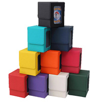 Boîte de rangement pour cartes Commander en cuir PU avec fenêtre de présentation, capacité de 100 cartes à double pochette, rangement TCG, logo personnalisé, vente en gros