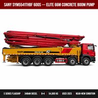 Camion pompe à béton Sany 66m Série S d'occasion, châssis autoconstruit 8x4, modèle 2023, Camion pompe à béton Sany SYM5541THBF 55000kg Export