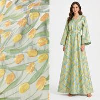 Tissu jacquard floral tulipe printanier et estival pour Qipao, robes, shorts, chaussures et sacs
