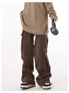 <span class=keywords><strong>Pantaloni</strong></span> dritti in velluto a coste nero nuovo design per ragazze <span class=keywords><strong>pantaloni</strong></span> a vita alta <span class=keywords><strong>pantaloni</strong></span> Cargo <span class=keywords><strong>larghi</strong></span> da donna - Product Image 2