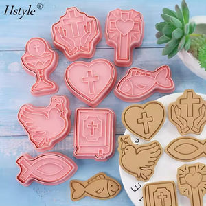 Hstyle 2025 Offre Spéciale Sainte Communion Dessin Animé Cookie Moule En Plastique <span class=keywords><strong>Croix</strong></span> Pâques Embosser Moldes HS738 pour Gâteau Outil De Cuisson - Product Image 4