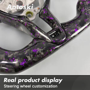 Volante Deportivo Personalizado de Fibra de Carbono Forjado en Color Morado con Pantalla LED Inteligente para Hyundai Elantra <span class=keywords><strong>N</strong></span>, I30N, I20N y Veloster <span class=keywords><strong>N</strong></span> - Product Image 5