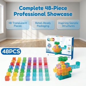 Bloques Magnéticos Transparentes, Juego de Construcción STEM para Niños |   Cubos de Construcción Educativos Coloridos, Venta al Por Mayor de Fábrica - Product Image 6