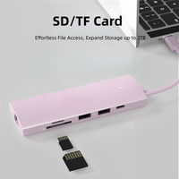 Hub USB-C 9 en 1 en alliage de zinc vers USB2.0*4+2 type C Transfert de données +HDTV 4K60 HZ+PD 100W +audio+SD+TF Station d'accueil USB-C