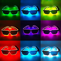 Code Sake LED sans fil Disco clignotant EL lunettes lunettes lumineuses en plastique pour fête danse Bar Concert Festival de musique électronique