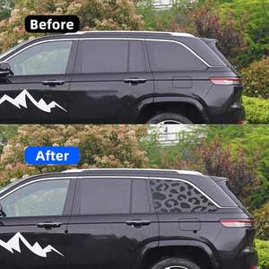 Heckfenster-Aufkleber mit Leopardenmotiv für Autos, SUVs und LKWs, universeller, mattierter Leopardenmotiv-Seitenfensteraufkleber - Product Image 3