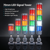 Lampe d'avertissement LED multi-couleurs 3-en-1 de 70 mm avec avertisseur sonore, indicateur lumineux pour machine-outil industrielle 24V