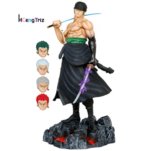 Hcengtriz Figura de Acción de PVC de Roronoa Zoro de 5 Cabezas de One Piece de 50 cm, Colección de <span class=keywords><strong>Figuras</strong></span> de Anime de Dibujos Animados, Juguetes Modelo para Decoración - Product Image 1
