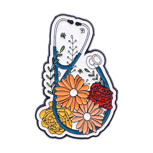 Broche de Esmalte Anatômico Médico de Órgãos Humanos (Cérebro, Coração, Pulmão) e Estetoscópio, Pin de Lapela em Liga para Médicos, Enfermeiros e Mochilas - Product Image 1