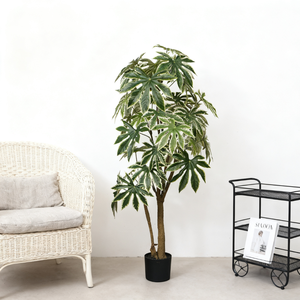 Árbol de Aralia Japonés Artificial de 150 cm, Planta Artificial en Maceta de Plástico Realista y Elegante para Interiores, Año Nuevo, Día de San Valentín - Product Image 6