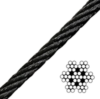 Tali kawat 7x7 3/32 "x 3/16", tali logam kabel pesawat baja galvanis berlapis PVC 3/32 inci 2.38mm