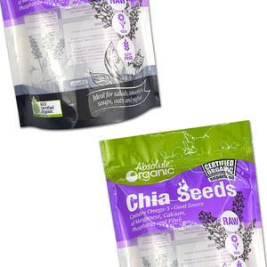 Custom Spot UV Zipper <b>Bag</b> clear Windows Stand up Pouch Food Packaging - Product Image 3