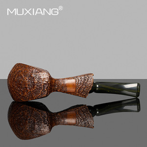 Muxiang Handmade Briarwood Pipe Free Type Military Style Tobacco Pipe For Men - Product Image 4
