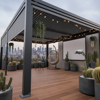 Auvent motorisé rétractable autoportant en aluminium et PVC, durable et écologique, style chinois moderne pour patio extérieur