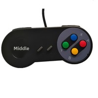 Manette de jeu USB filaire pour Super Nintendo/Wii, coque tricolore en plastique, nouveau moule, compatible SNES/ordinateur
