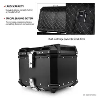 Boîte de rangement universelle pour moto en aluminium 35L/45L/55L/65L, boîte de rangement arrière antivol, étanche, boîte à bagages pour moto