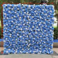 Mur de fleurs artificielles en soie enroulable, personnalisé OEM ODM, fait main, pour décorations de mariages d'automne, événements et fêtes, vente en gros