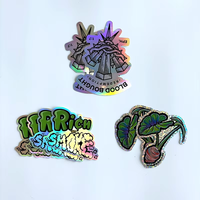 Logo personnalisé Anime étiquette en vinyle laser hologramme autocollants étanche effet arc-en-ciel holographique découpé autocollants