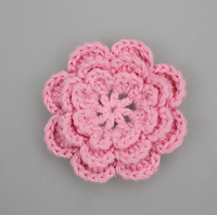 Fleur en crochet à la main, trois couches, multicolores, pour accessoires vestimentaires et accessoires de bricolage