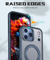Coque de téléphone en TPU et PC avec béquille magnétique anti-chute renforcée pour 15 16 17 Pro Max, pliable, durable, anti-rayures, anti-poussière