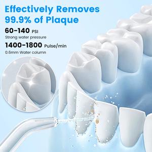 Hydropulseur dentaire portable, irrigateur buccal rechargeable par USB avec 4 jets d'eau, 4 modes, nettoyeur de dents électrique - Product Image 2