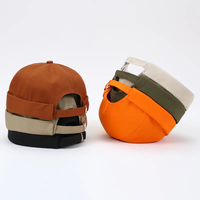 Visière rétro sans bord manchette roulée Harbour Skull Docker Melon Cap No Brim Caps Chapeaux