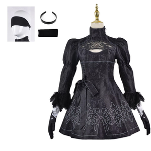 Costume de cosplay NieR <span class=keywords><strong>YoRHa</strong></span> No.2 Type B, robe noire d'<span class=keywords><strong>anime</strong></span>, tenue de jeu à prix abordable pour Halloween - Product Image 1