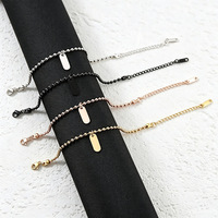 Bracelet chaîne à perles rectangulaires multicolores Ywyougang avec fermoir mousqueton réglable, bijou de poignet personnalisé