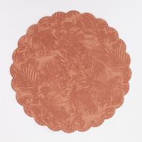 2025 décoration de la maison populaire forme de fleur faux cuir napperon PVC tapis de table rond