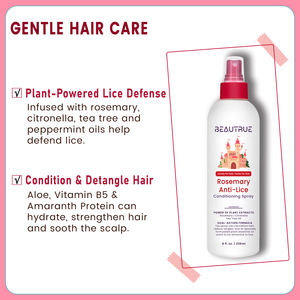 Spray capillaire revitalisant <span class=keywords><strong>anti</strong></span>-<span class=keywords><strong>poux</strong></span> personnalisé à la rosmarine, spray démêlant biologique, spray <span class=keywords><strong>anti</strong></span>-<span class=keywords><strong>poux</strong></span> OEM, hydrate et renforce les cheveux - Product Image 3