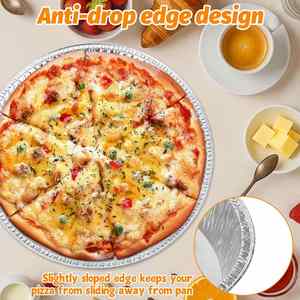 Barquettes jetables en aluminium de 12 pouces, résistantes au four et au micro-ondes, qualité alimentaire, 200 ml, pour fêtes, emballage de pizzas - Product Image 3